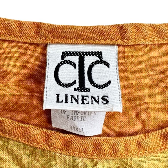VTG CTC Carol Turner Collection Boxy Top Oversized Pullover Mustard Laganlook, S - Picture 11 of 12